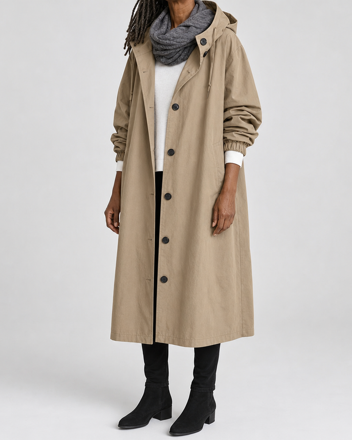 Maisie | Oversized Hooded Button-Front Coat