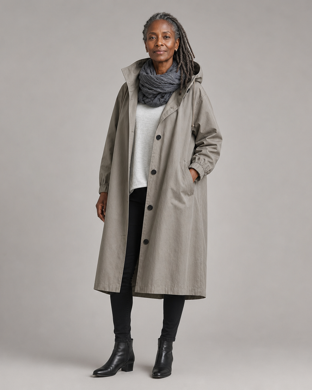 Maisie | Oversized Hooded Button-Front Coat