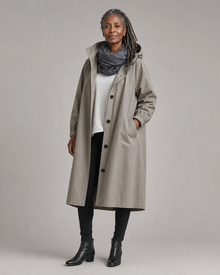 Maisie | Oversized Hooded Button-Front Coat