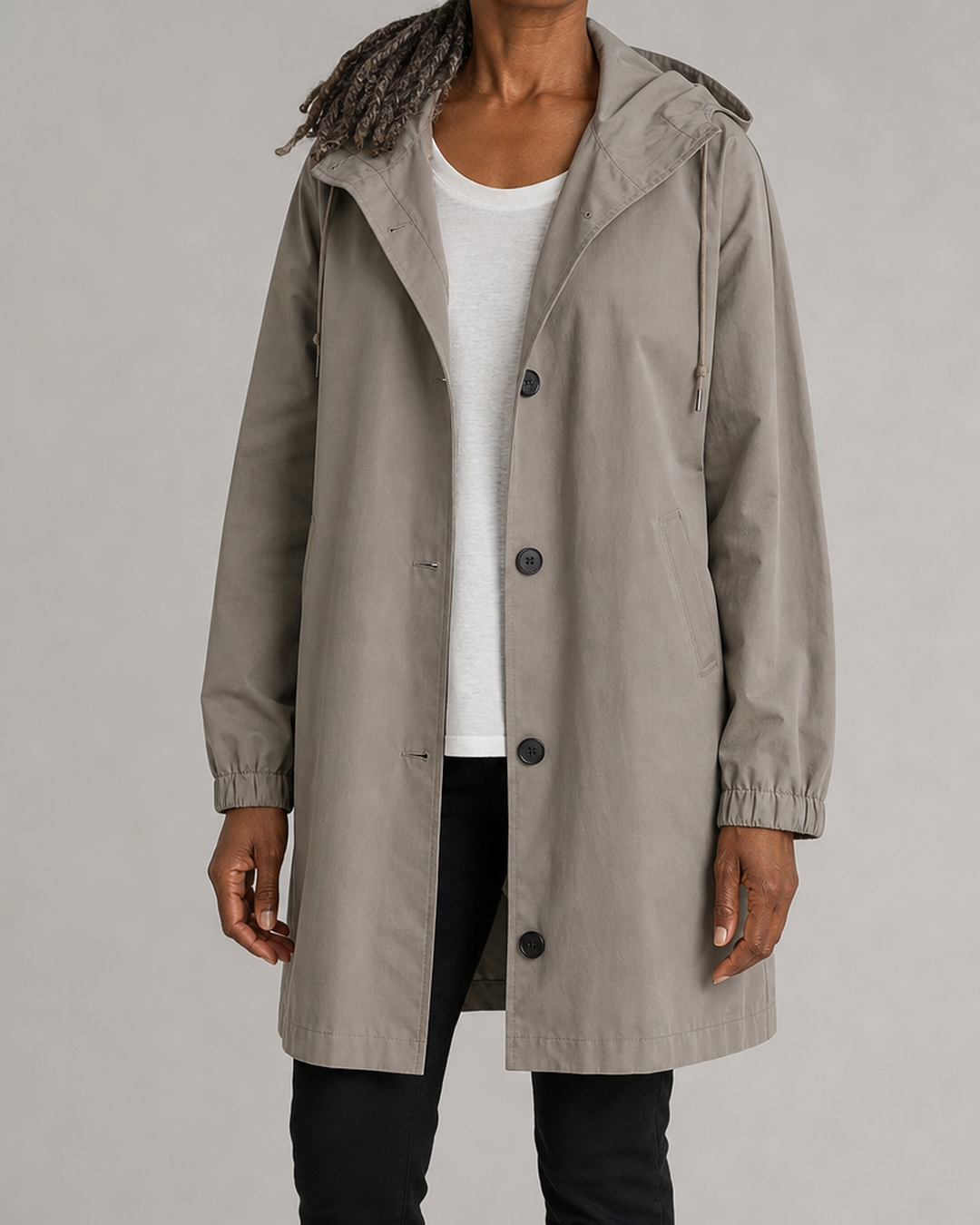 Maisie | Oversized Hooded Button-Front Coat