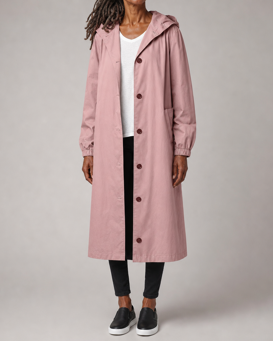 Maisie | Oversized Hooded Button-Front Coat