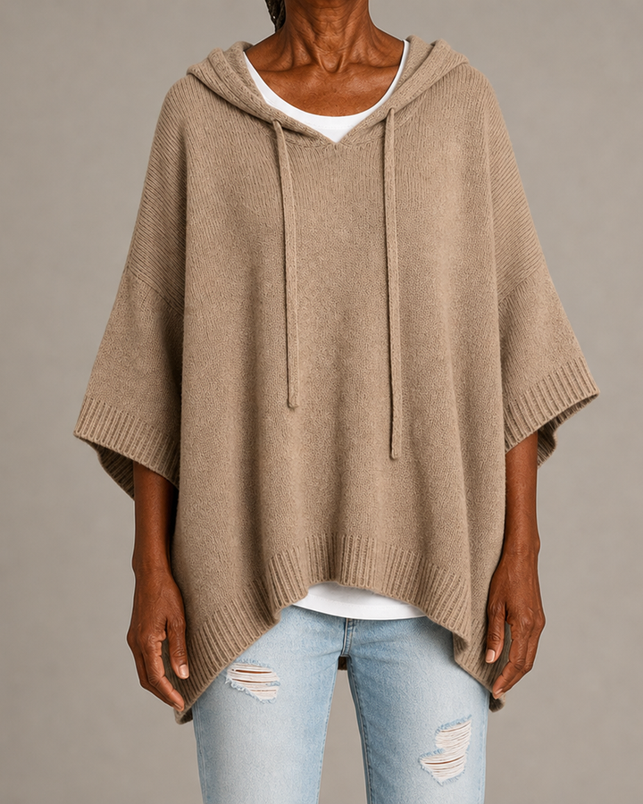 Manon | Taupe Poncho Sweater