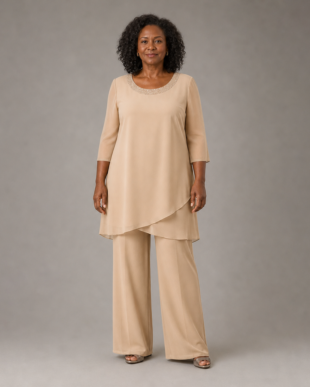 Marcella Asymmetric Tunic Formal Pant Set