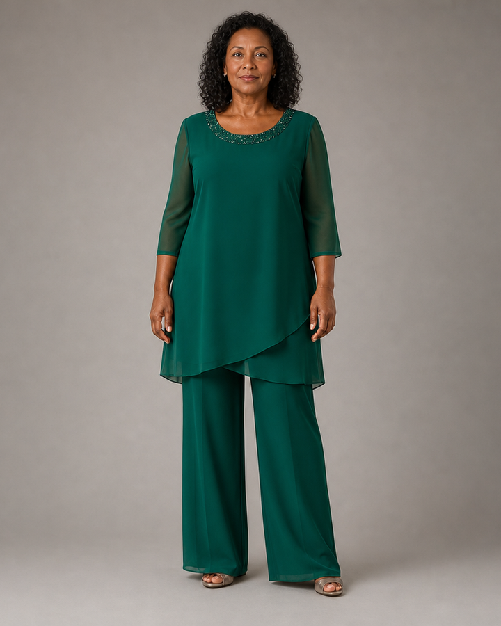 Marcella Asymmetric Tunic Formal Pant Set