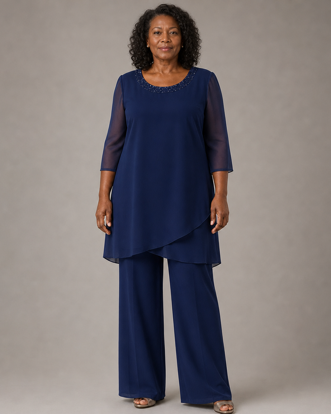Marcella Asymmetric Tunic Formal Pant Set