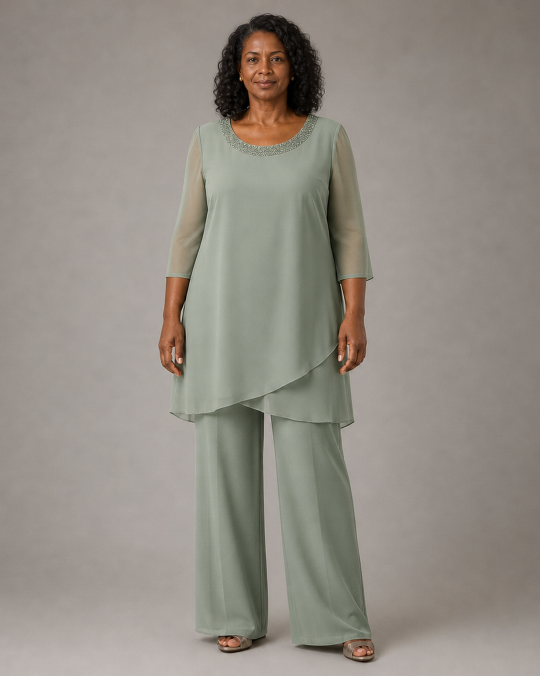 Marcella Asymmetric Tunic Formal Pant Set