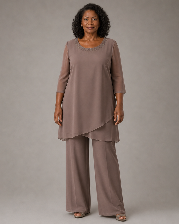 Marcella Asymmetric Tunic Formal Pant Set