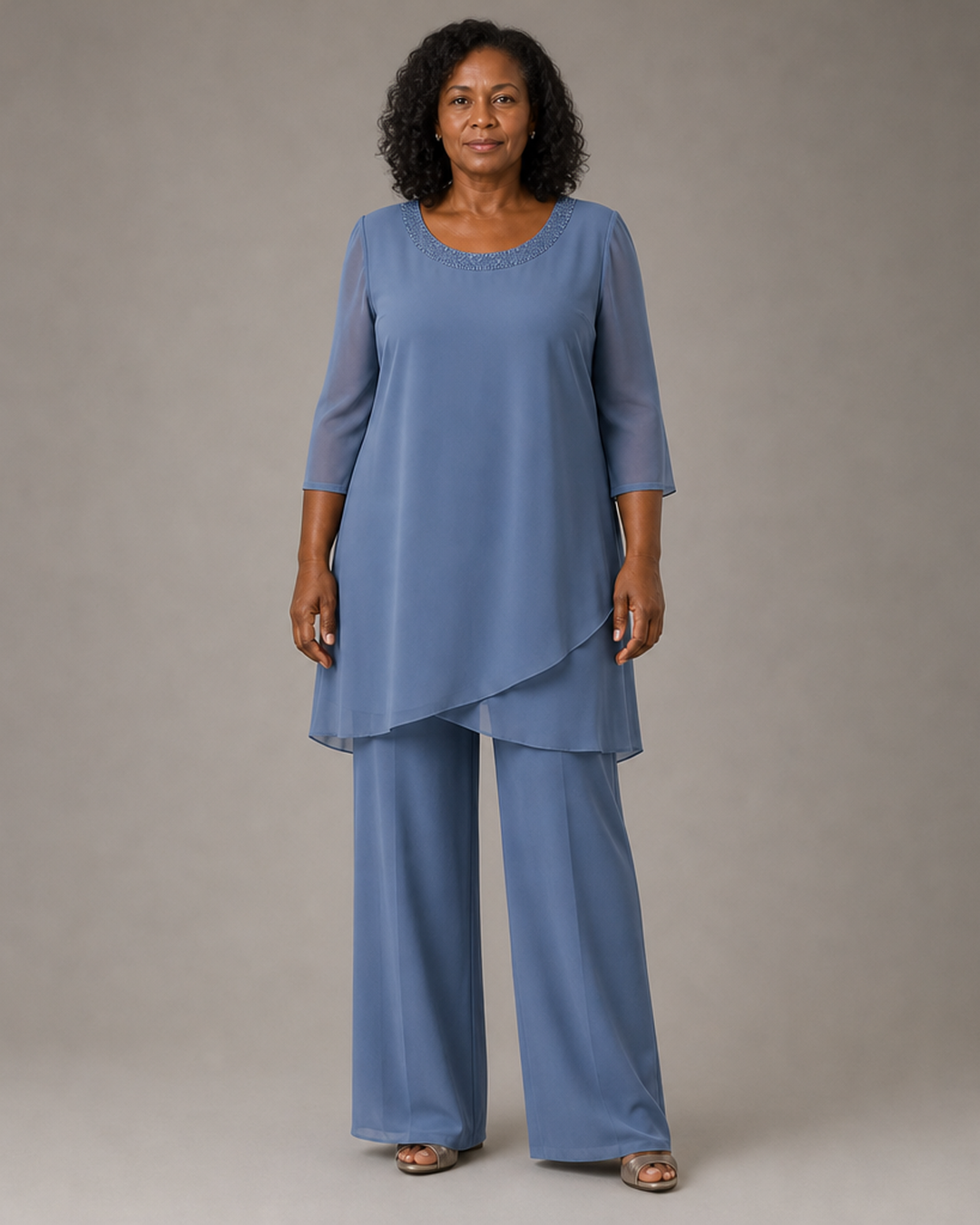 Marcella Asymmetric Tunic Formal Pant Set