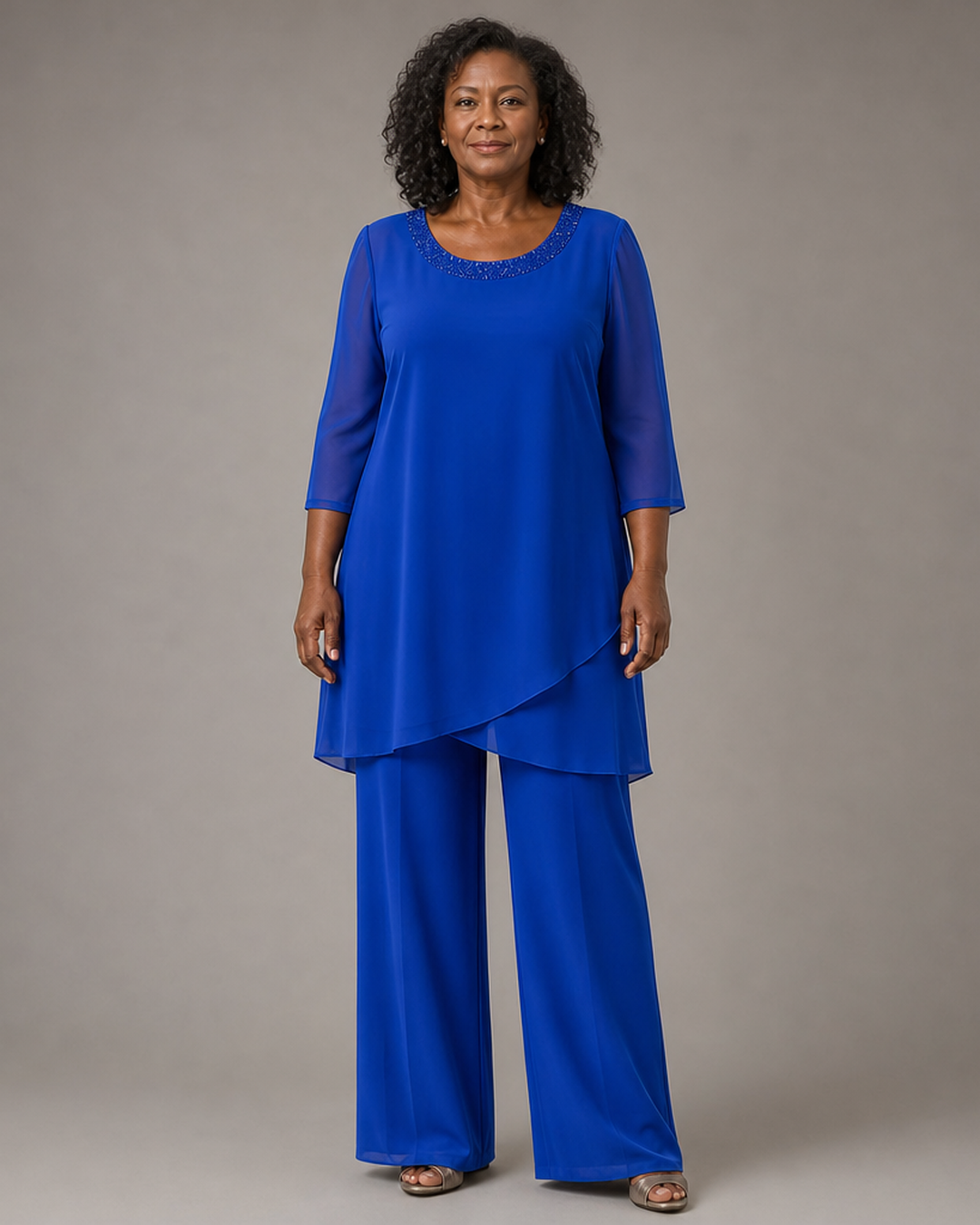 Marcella Asymmetric Tunic Formal Pant Set