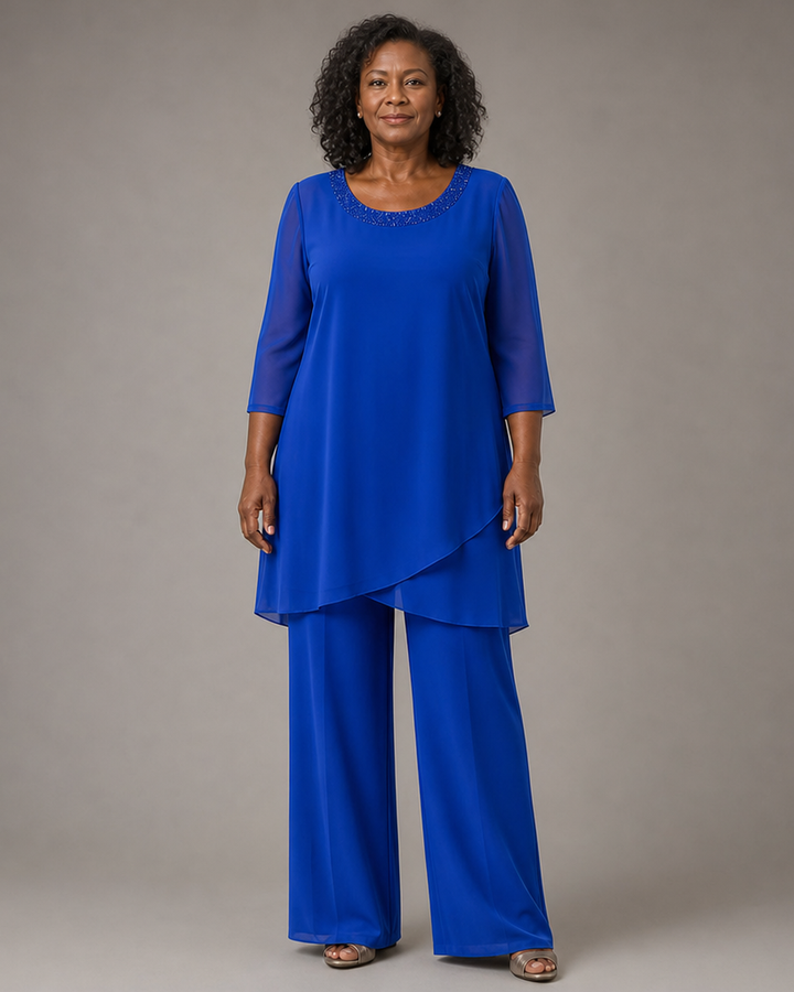 Marcella Asymmetric Tunic Formal Pant Set