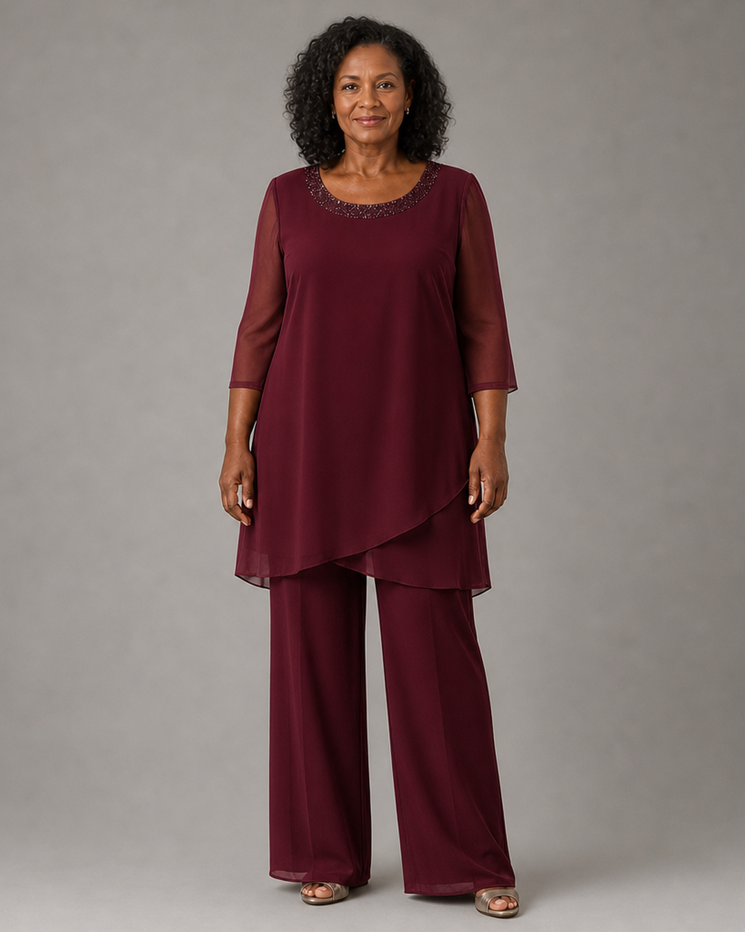 Marcella Asymmetric Tunic Formal Pant Set