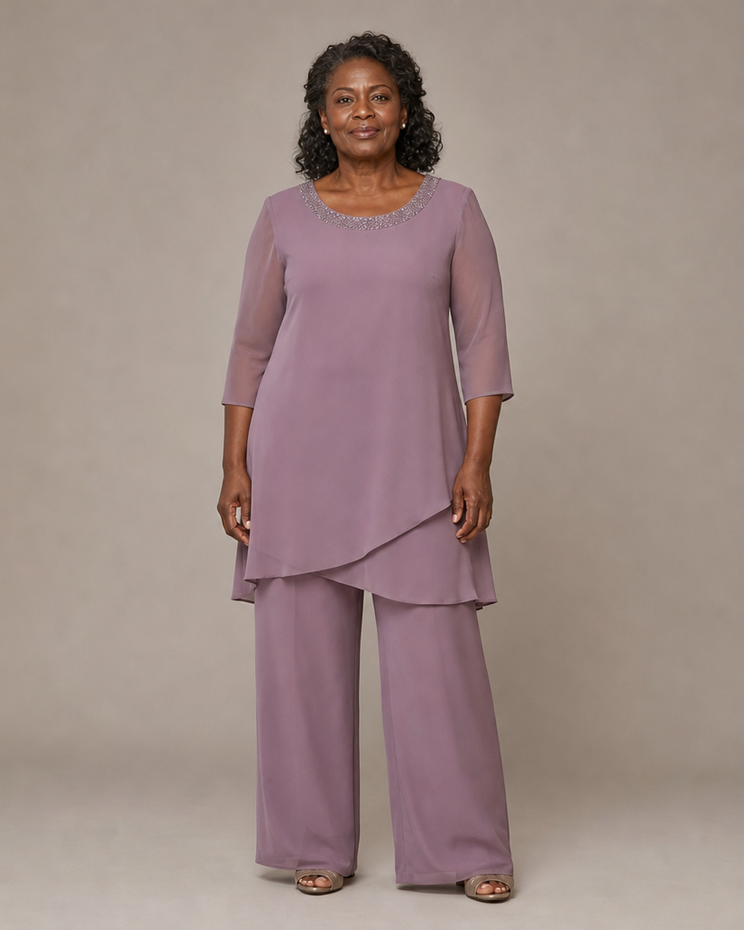 Marcella Asymmetric Tunic Formal Pant Set