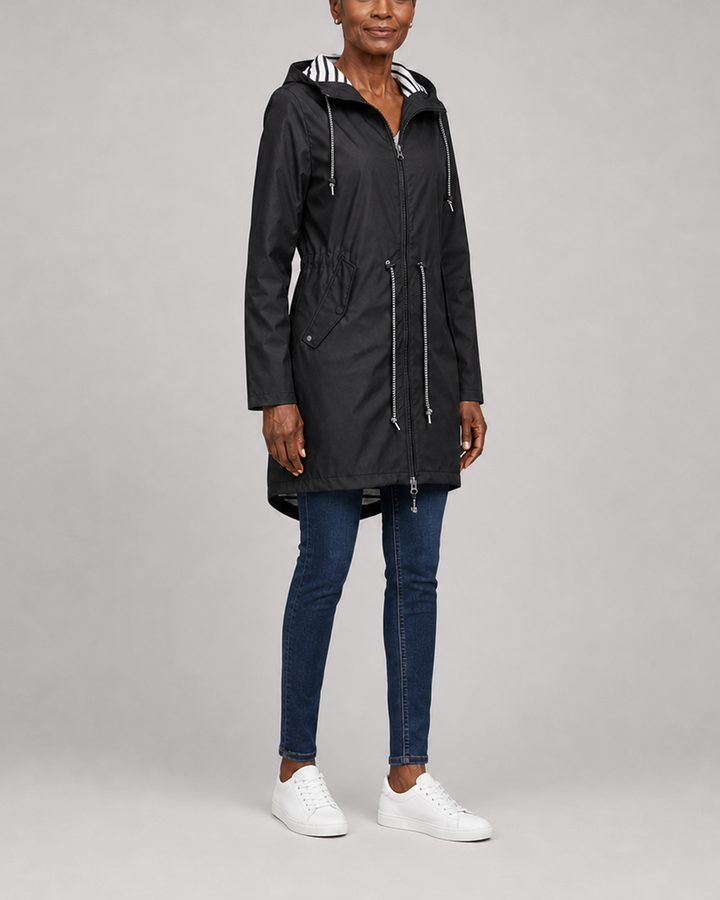 Margaret | Hooded Drawstring Rain Coat