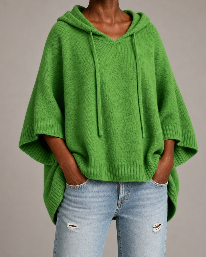 Margaux | Green Poncho Sweater
