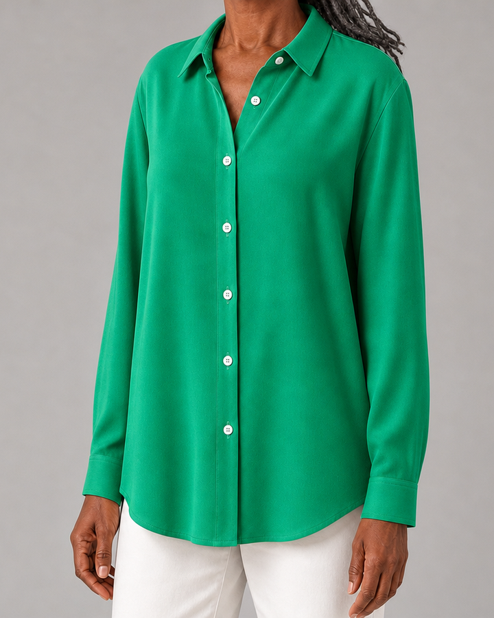 Marguerite™ | Classic Solid Button Front Blouse