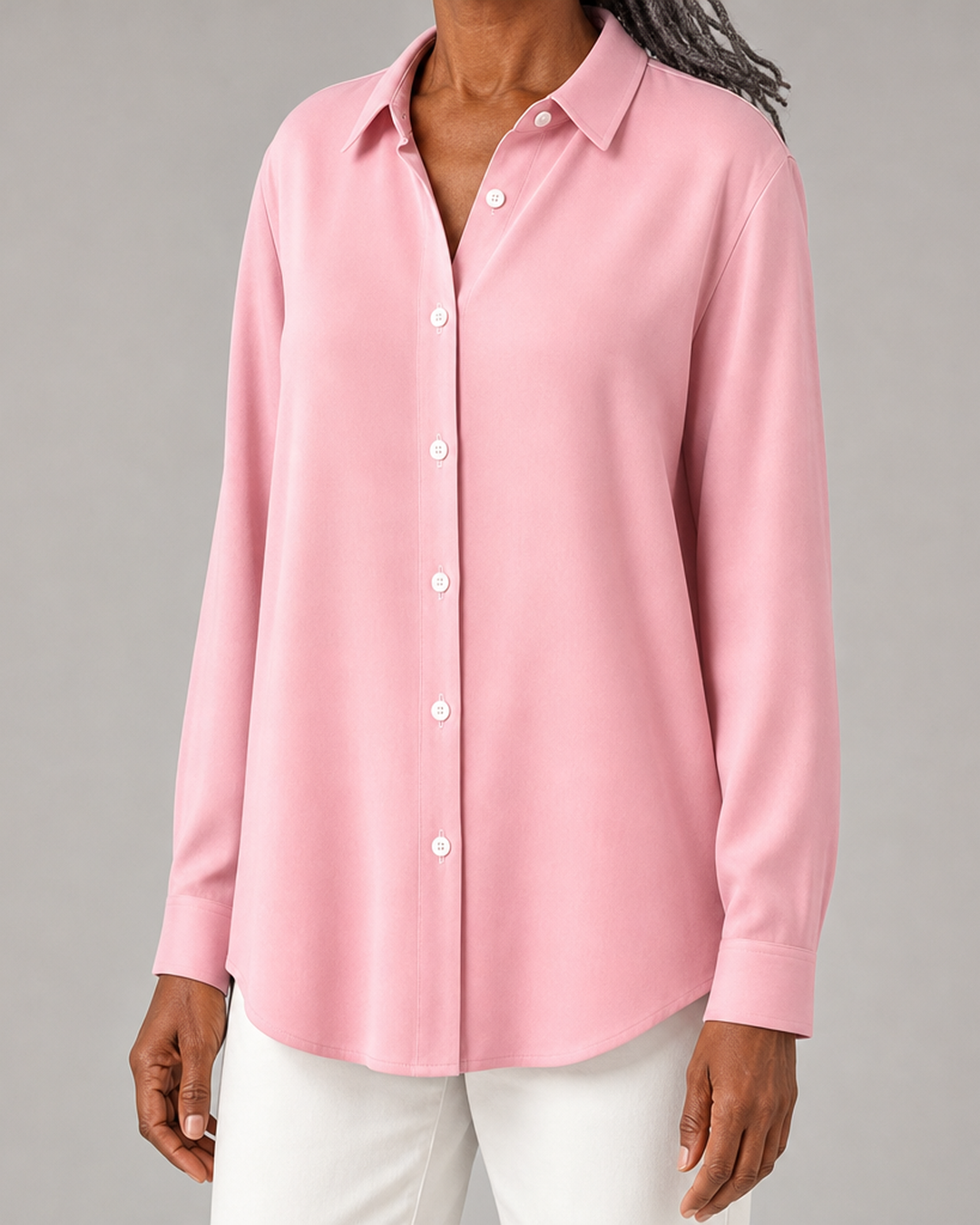 Marguerite | Classic Solid Button Front Blouse