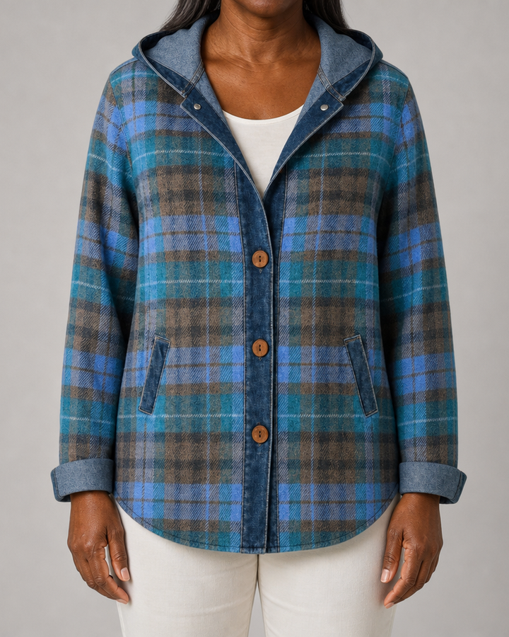 Maribeth | Hooded Plaid Shacket