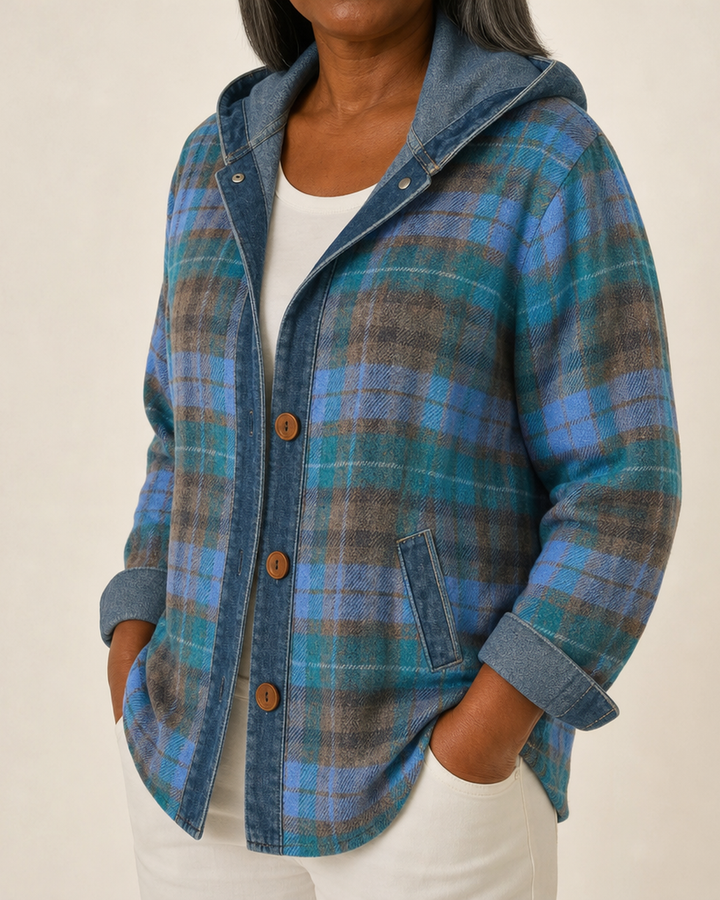 Maribeth | Hooded Plaid Shacket