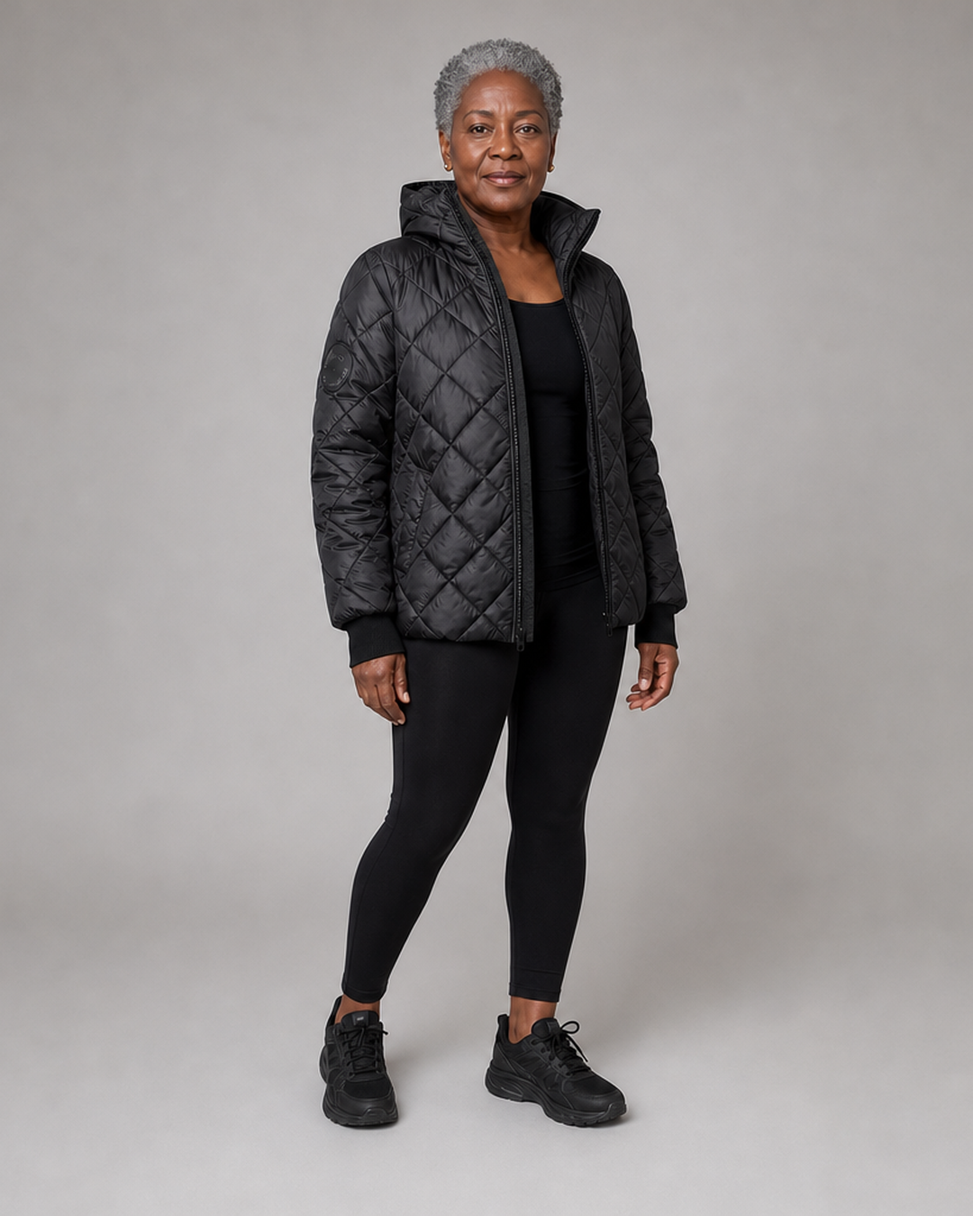 Marina | Diamond Quilted Hooded Zip-Up Jacket