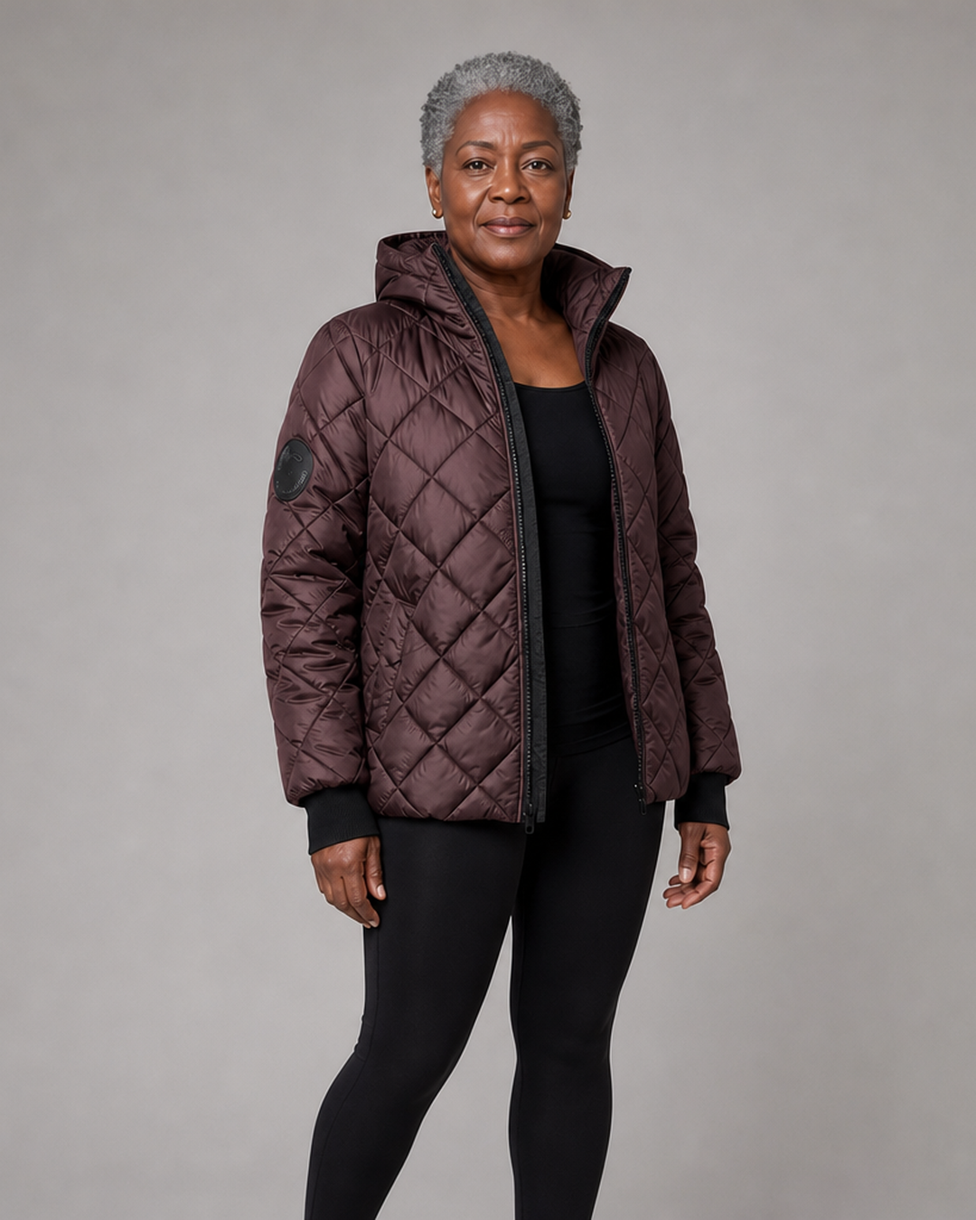 Marina | Diamond Quilted Hooded Zip-Up Jacket