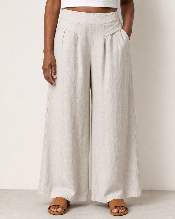 Marisa | Wide-leg Relaxed Pants — Beige