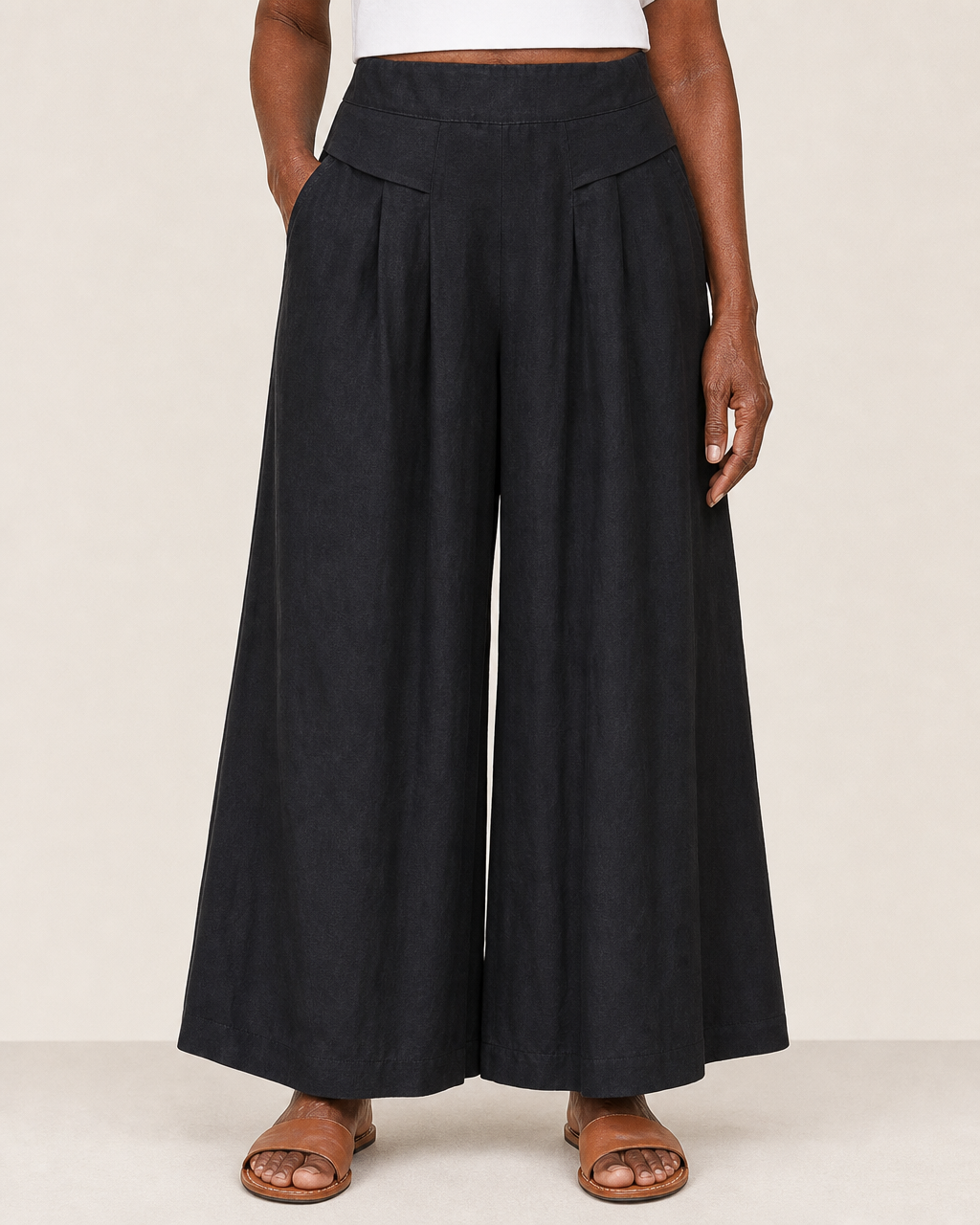 Marisa | Wide-leg Relaxed Pants — Black