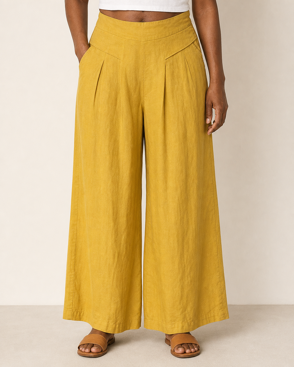 Marisa | Wide-leg Relaxed Pants — Yellow