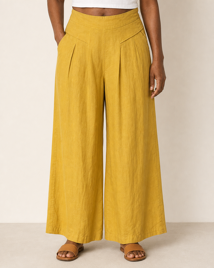 Marisa | Wide-leg Relaxed Pants — Yellow