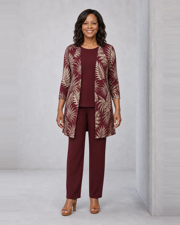Jenilyn | Classic Elegance Three-Piece Set — Maroon