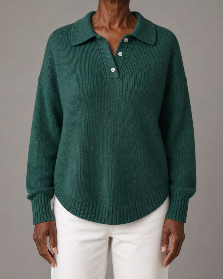 Marvelle | Chic Polo Hooded Knit Sweater
