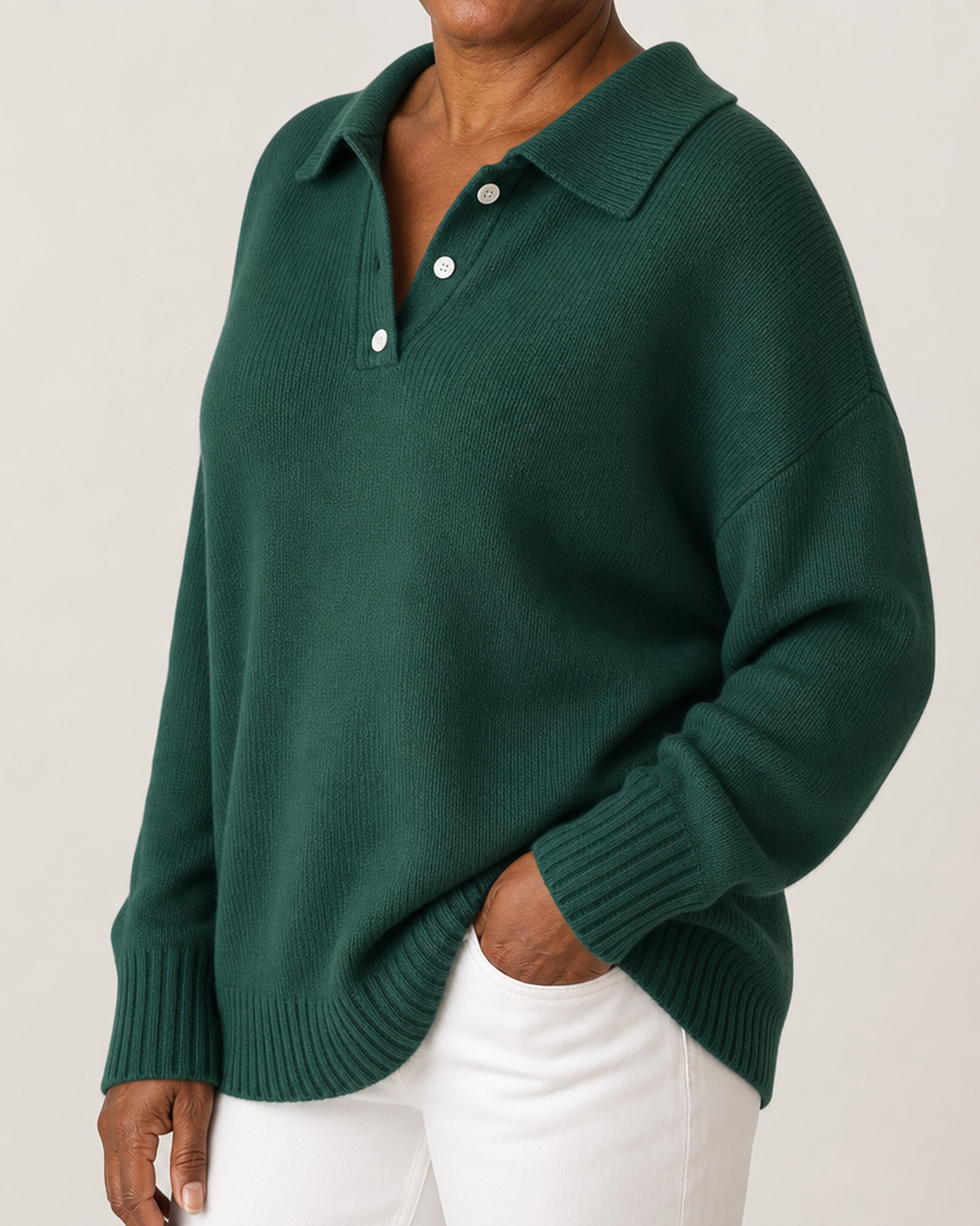Alison | Polo Hooded Knit Sweater