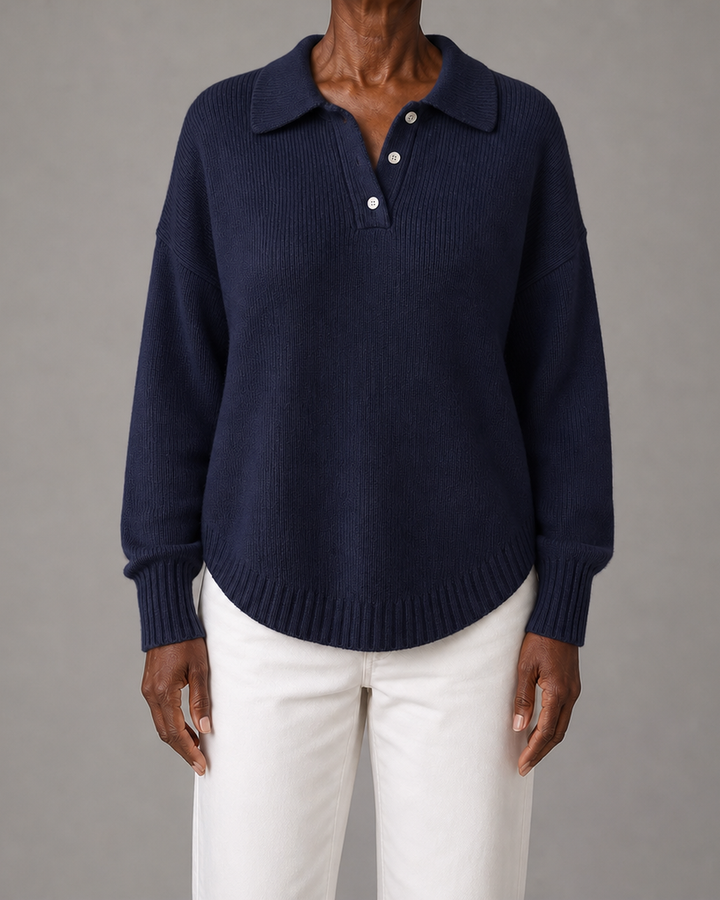 Marvelle | Chic Polo Hooded Knit Sweater