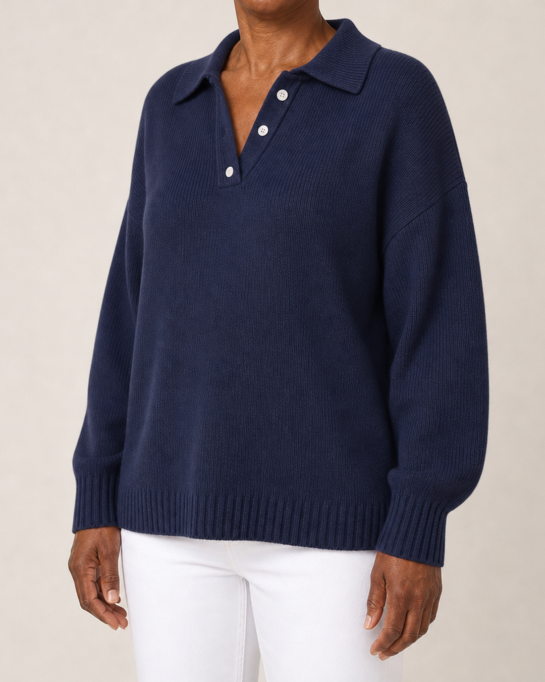 Alison | Polo Hooded Knit Sweater