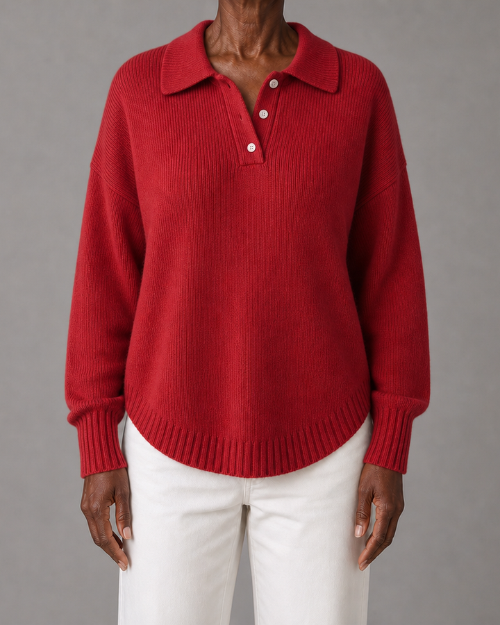 Marvelle | Chic Polo Hooded Knit Sweater