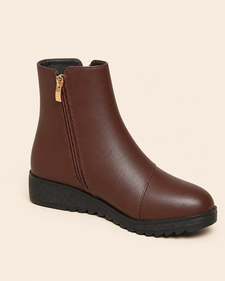 Carleen | Fur Lined Ankle Boots With Side Zip