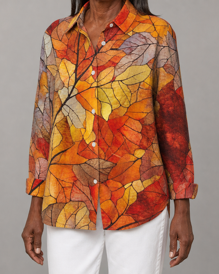 Melrose | Vintage Botanical Print Button Blouse