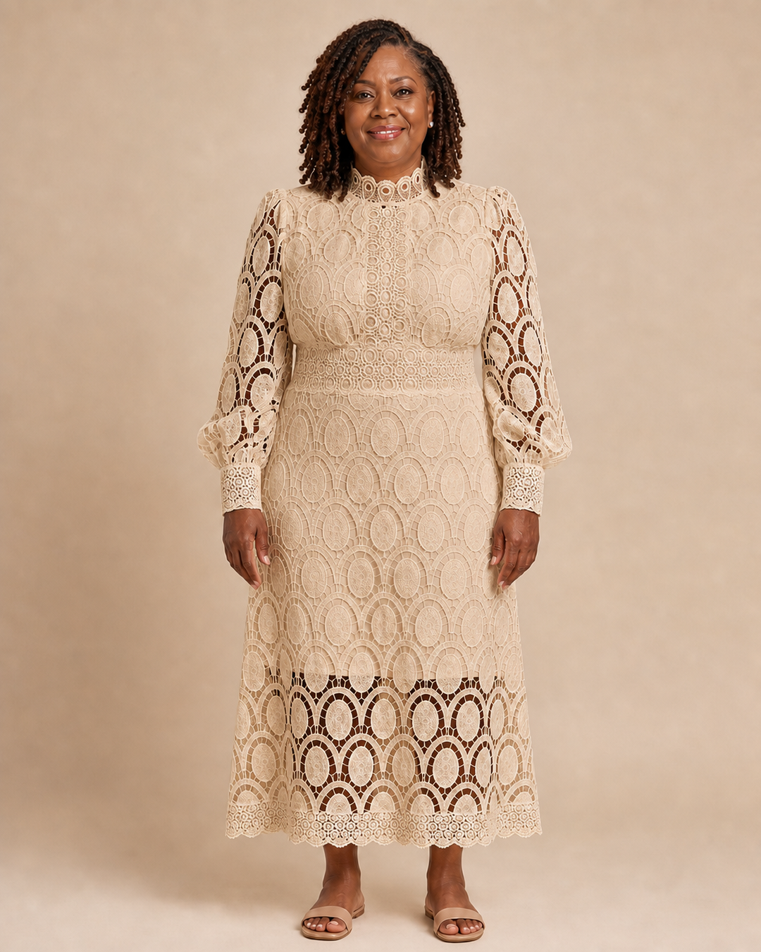 Jacinta | Scalloped Lace Midi Dress