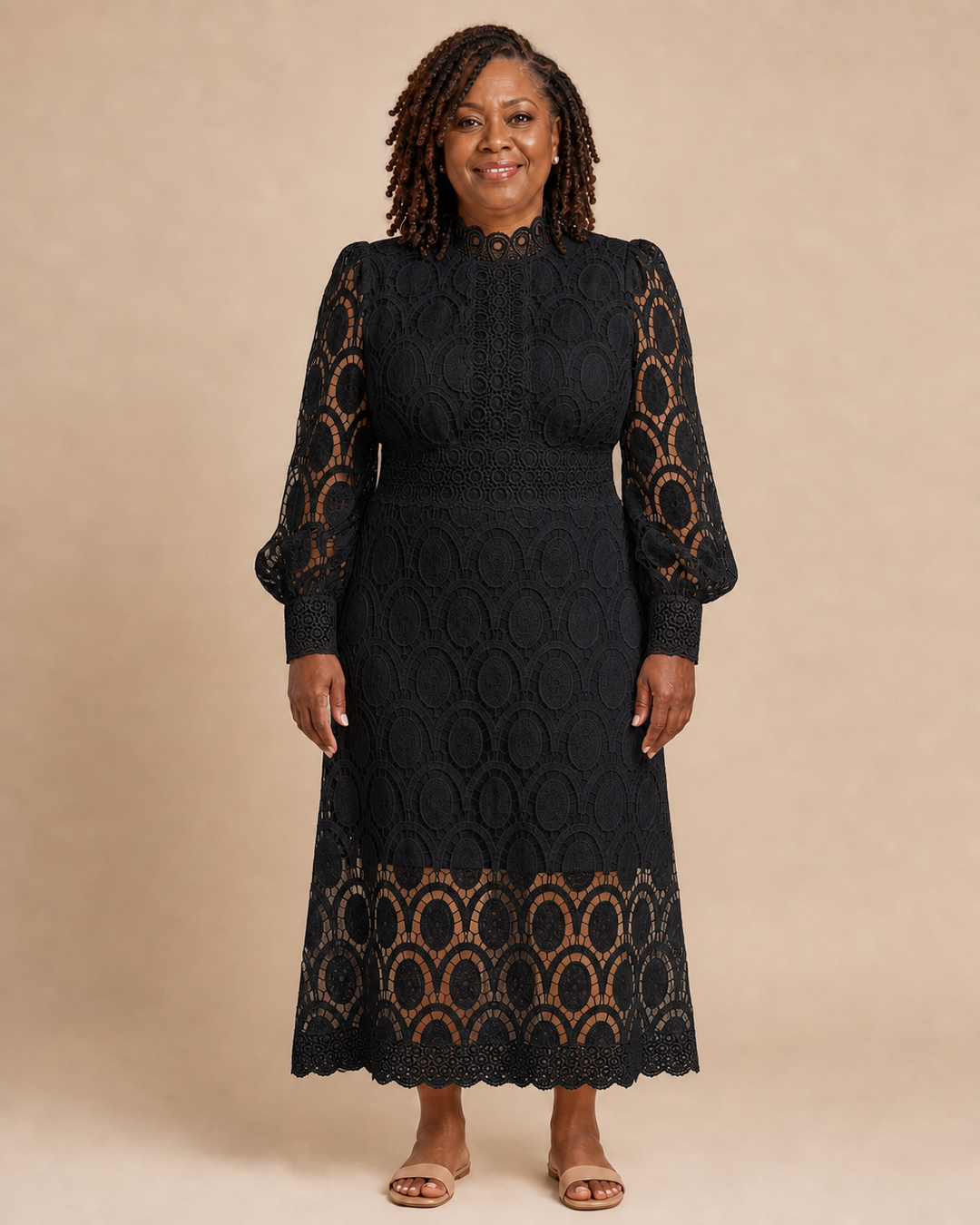 Jacinta | Scalloped Lace Midi Dress