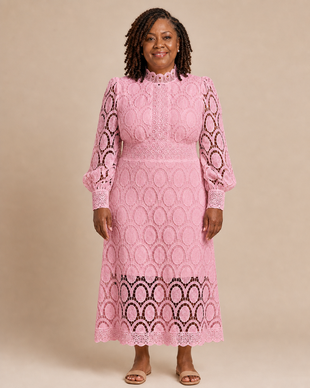 Jacinta | Scalloped Lace Midi Dress