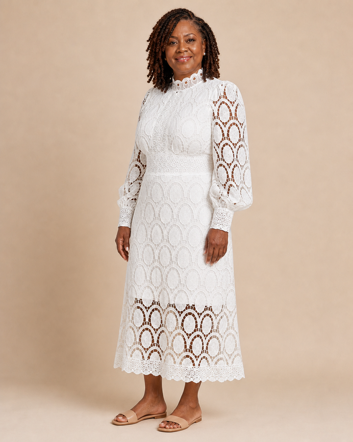Jacinta | Scalloped Lace Midi Dress