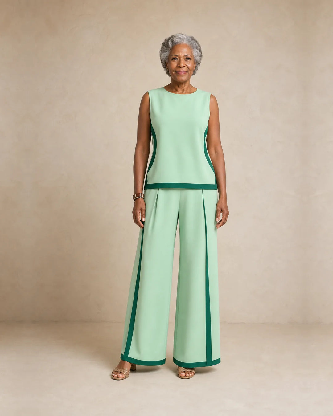 Sierra | Sleeveless Print Top & Wide-Leg Set