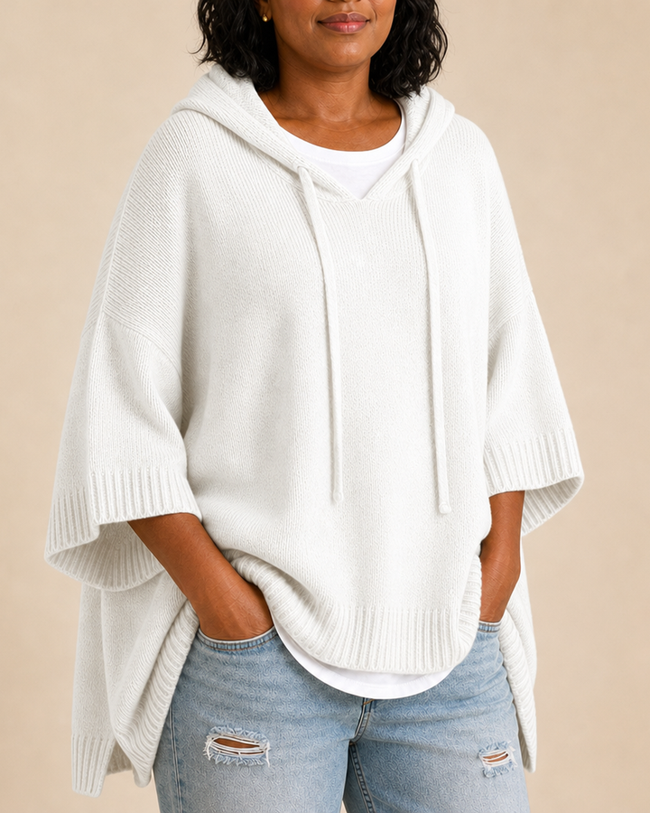 Desiree | Knitted Hooded Poncho