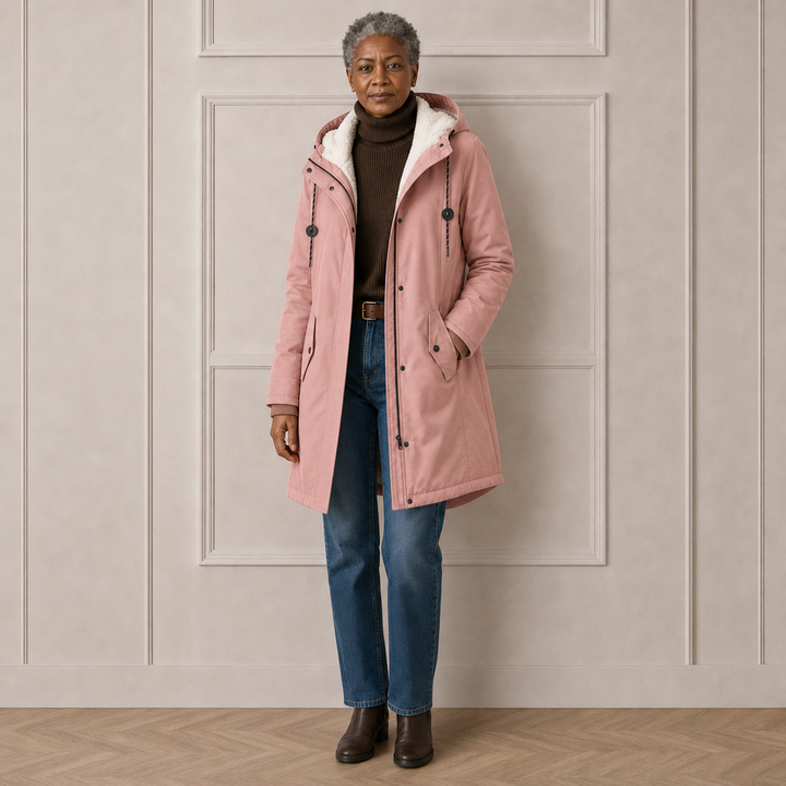 Everest | Cozy Hooded Cold Weather Coat — Dusty Rose