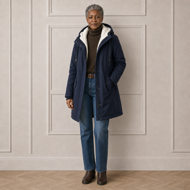 Everest | Cozy Hooded Cold Weather Coat — Winter Navy
