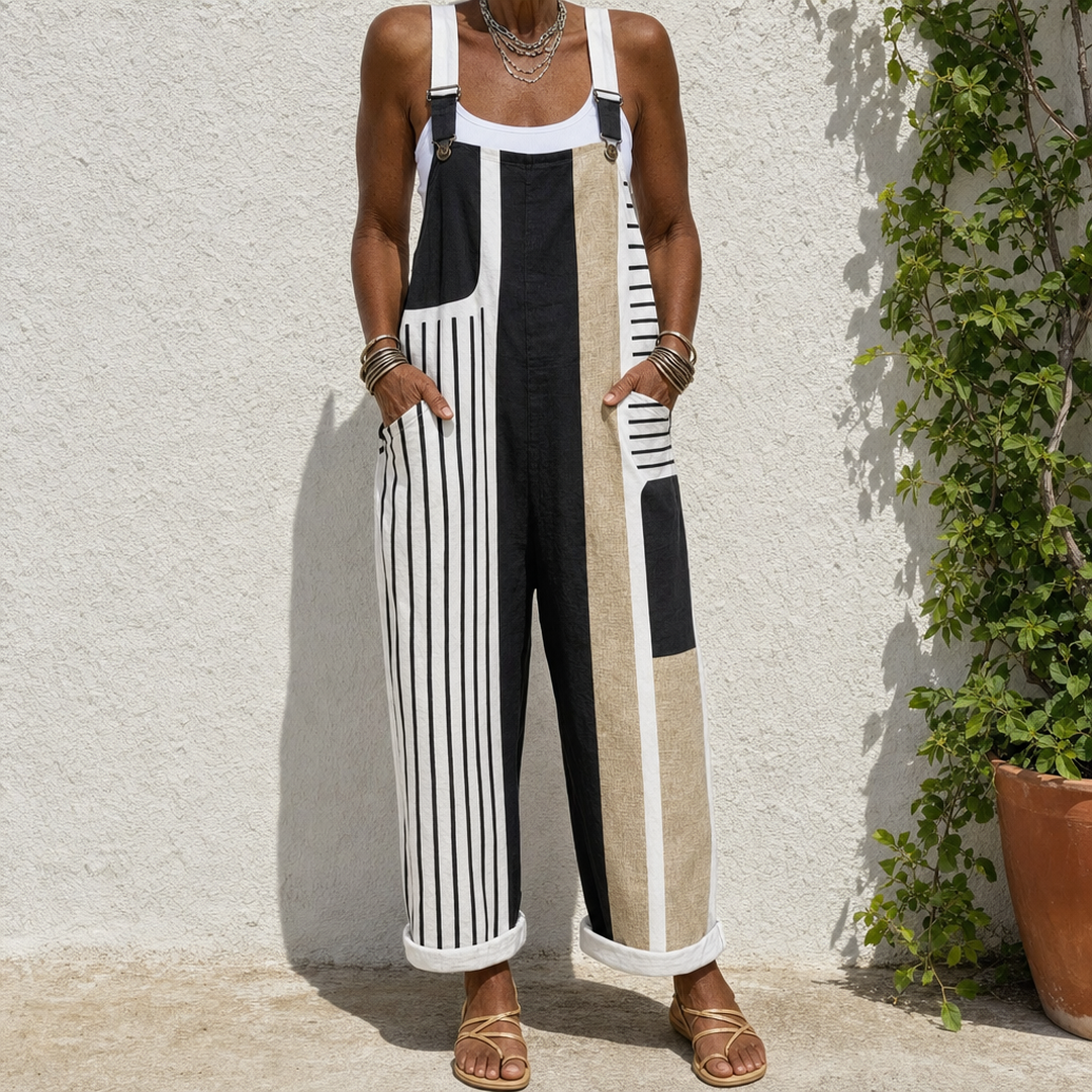Damaris | Colorblock Stripe Overalls