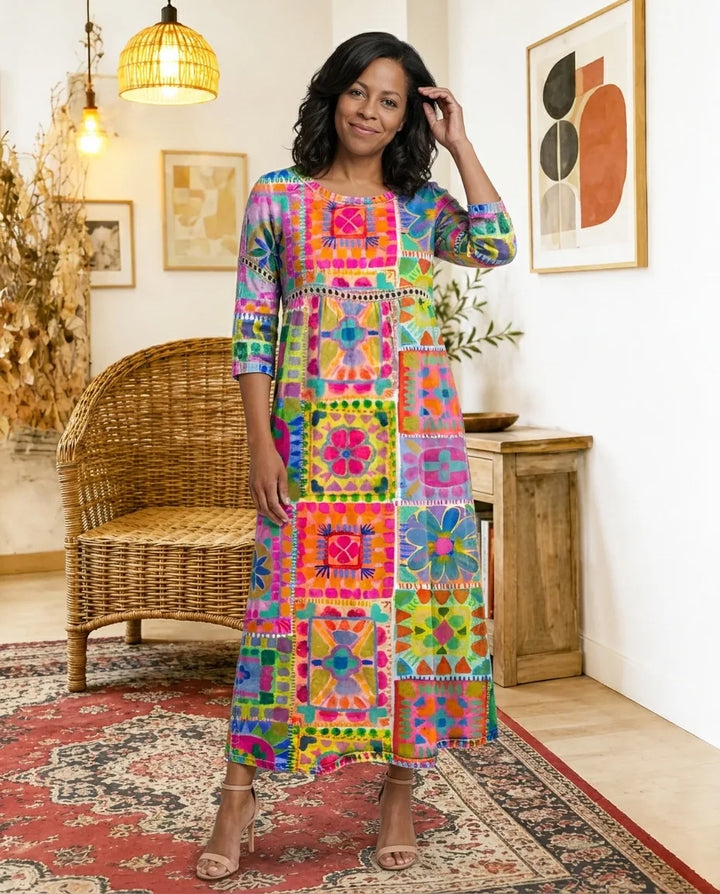 Pilar | Ethnic Print Dress