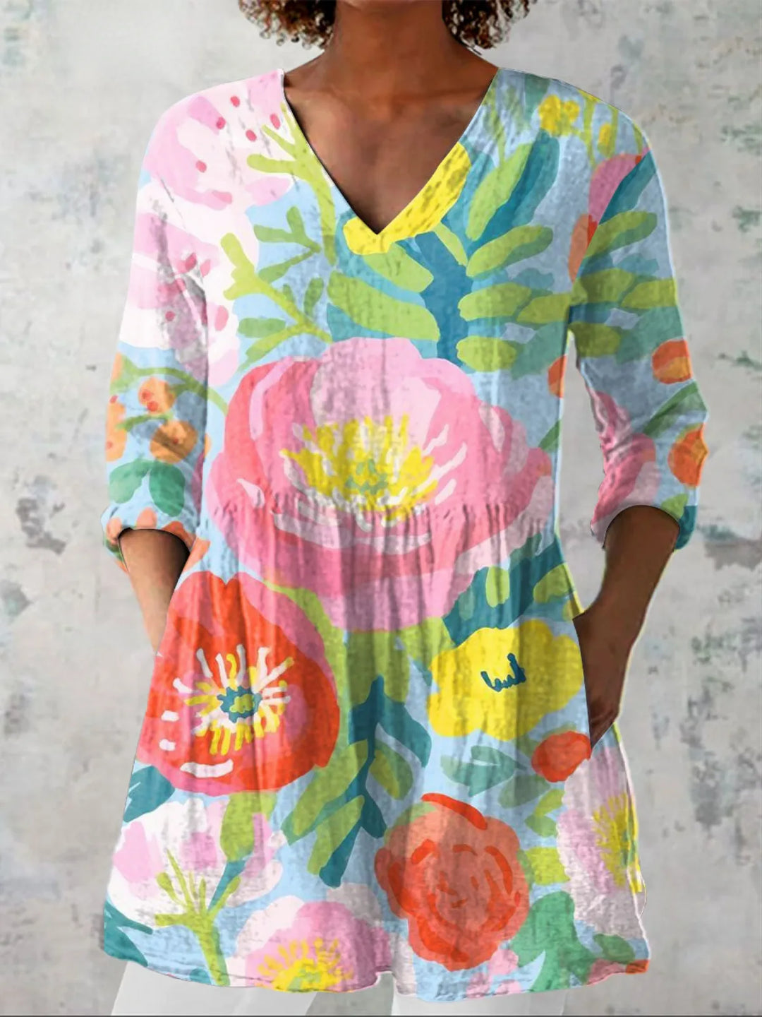 Aaliyah | Long Blouse with V-Neck