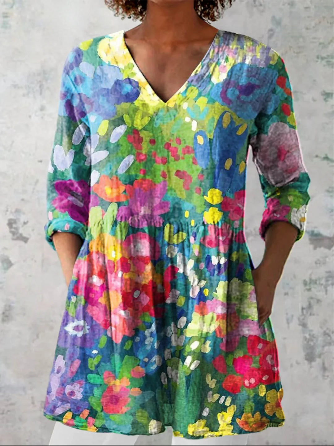 Kenya | Long Blouse with V-Neck