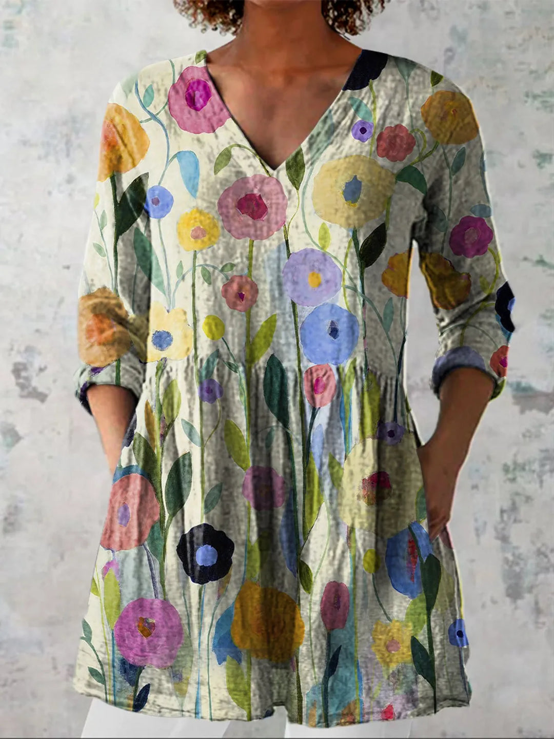 Chioma | Long Blouse with V-Neck