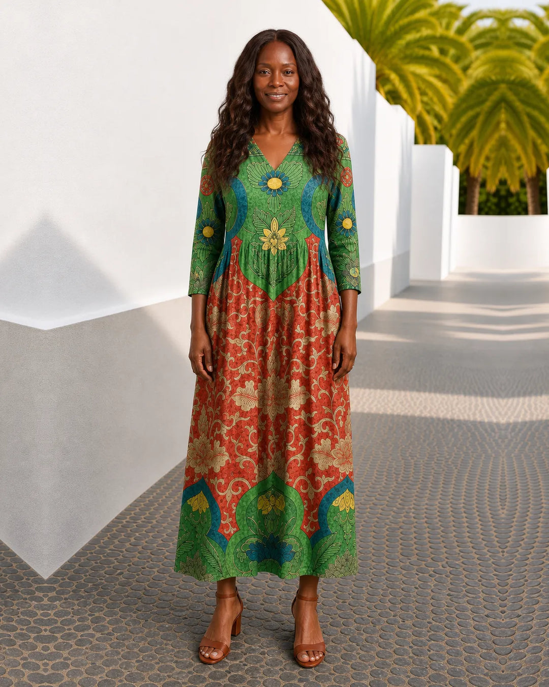 Amina | Vintage Floral Maxi Dress